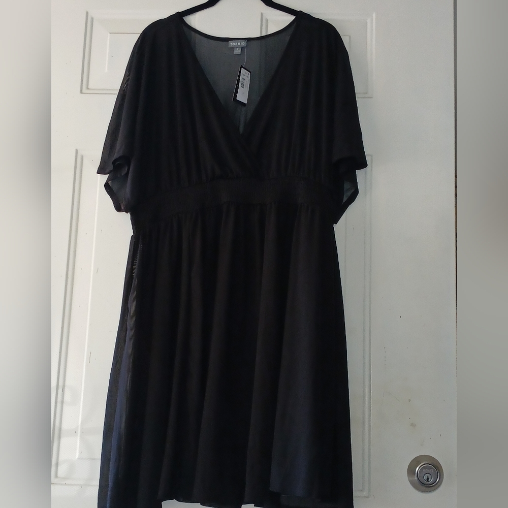 Torrid Mesh Smock Waist Coverup Dress